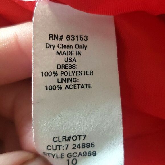 CDC Women's Orange Red Y2K Dress Size 10 Sheath Career Business Elegant - Picture 6 of 6